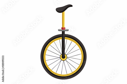 A unicycle isolated on white background vector art tllustration