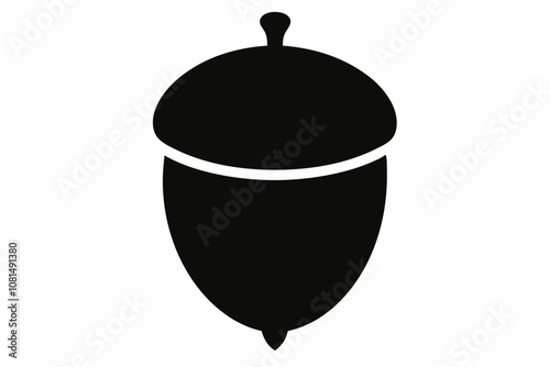 acorn silhouette vector, acorn vector icon, hazel nut black icon vector 