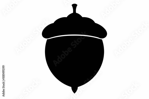 acorn silhouette vector, acorn vector icon, hazel nut black icon vector 