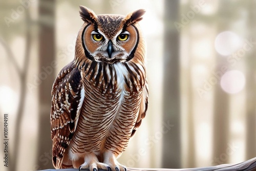 Owl, blur background photo