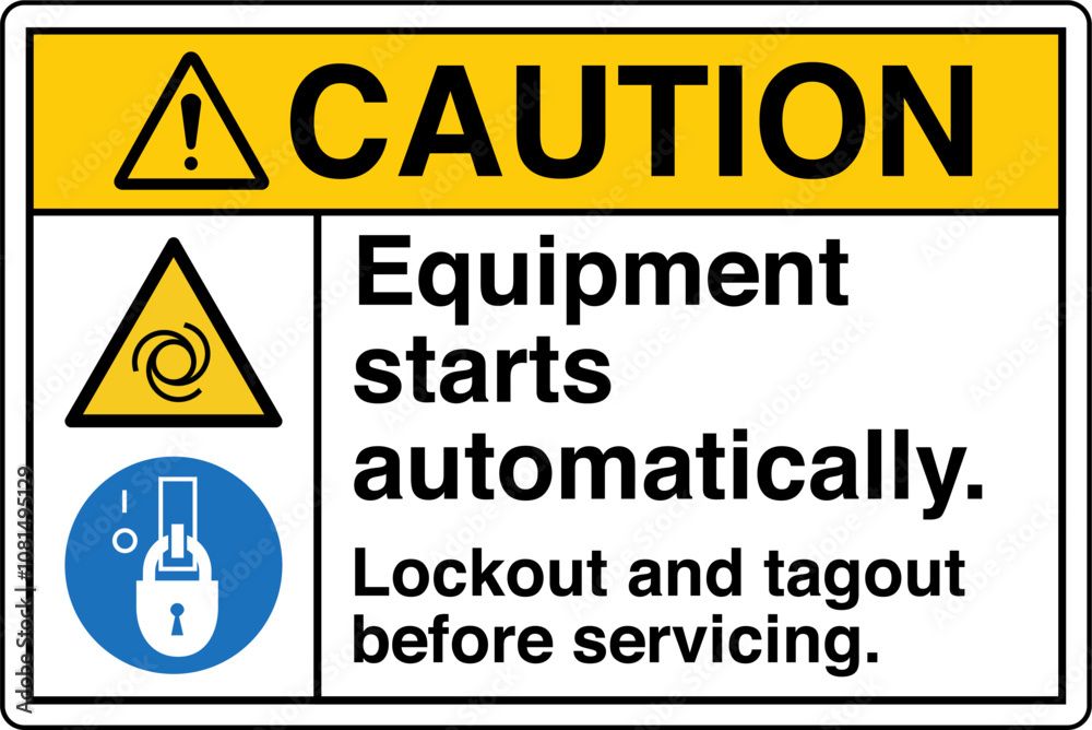 Obraz premium Safety Sign Caution Equipment...