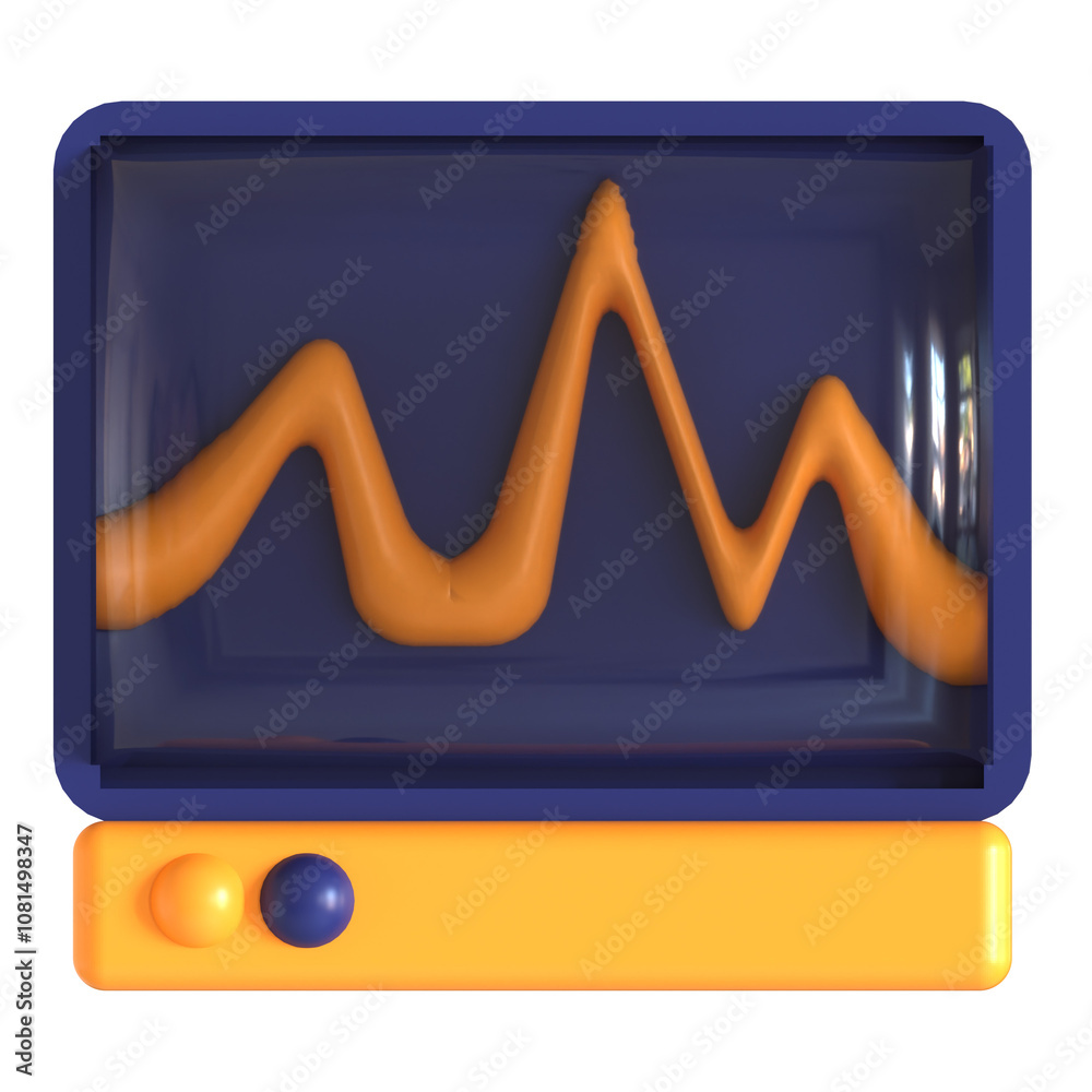 ecg monitor 3d icon illustration ecg monitor 3d icon illustration