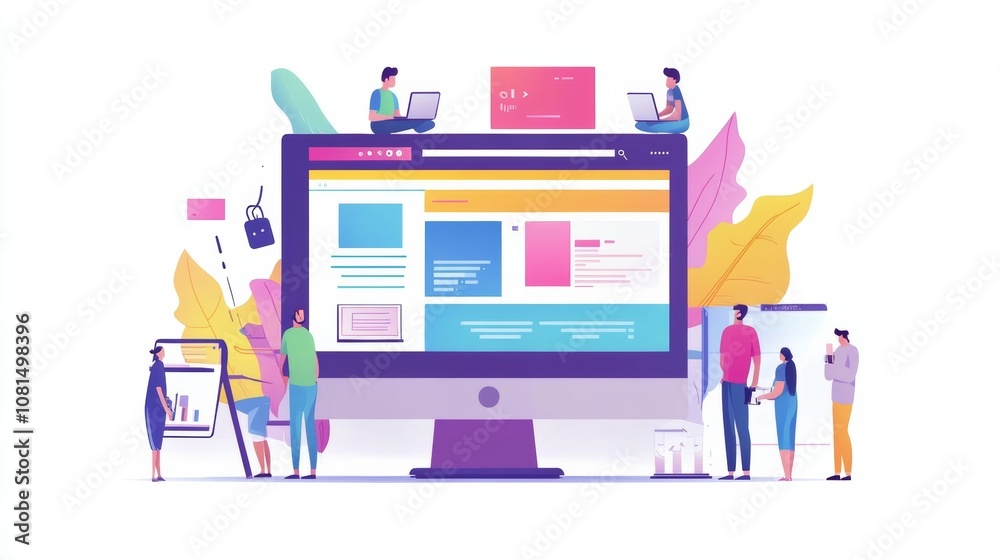 Naklejka premium Website designer Creative planning application development draft sketch drawing template layout framework design studio . User experience design https www. Web page design concept