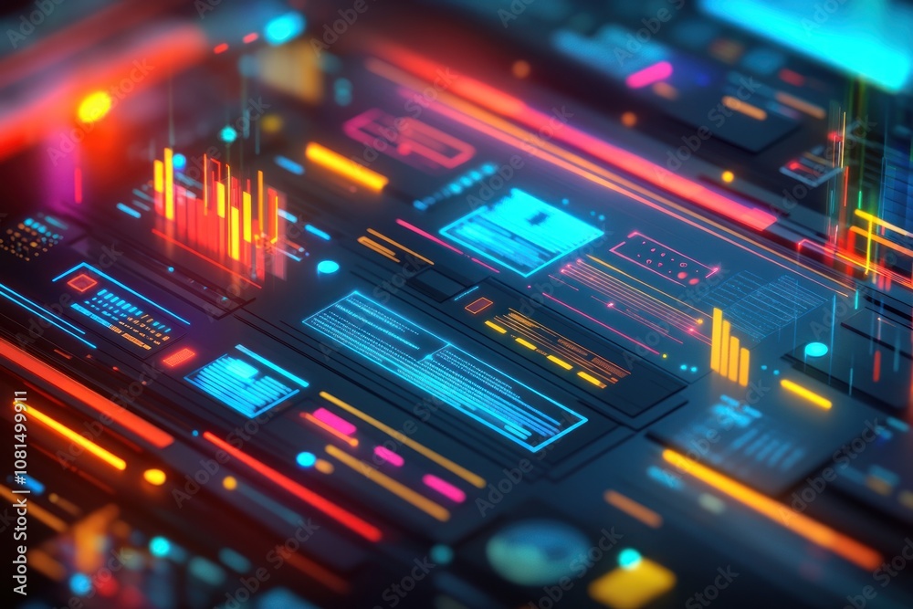 Abstract digital background with glowing neon lines and data streams in a futuristic style. Abstract digital background with glowing neon lines and data streams in a futuristic style.