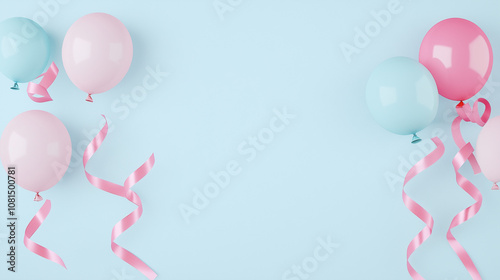 Pastel Balloons and Ribbons...