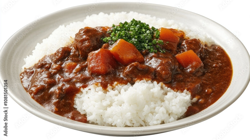 Rice topped with savory Japanese curry, filled with rich, deep flavors Rice topped with savory Japanese curry, filled with rich, deep flavors