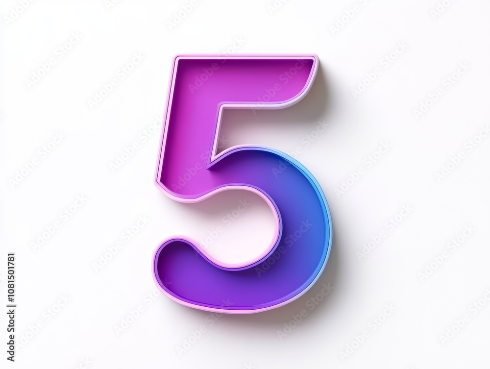 A colorful, stylized number 5 with a gradient design. A colorful, stylized number 5 with a gradient design.