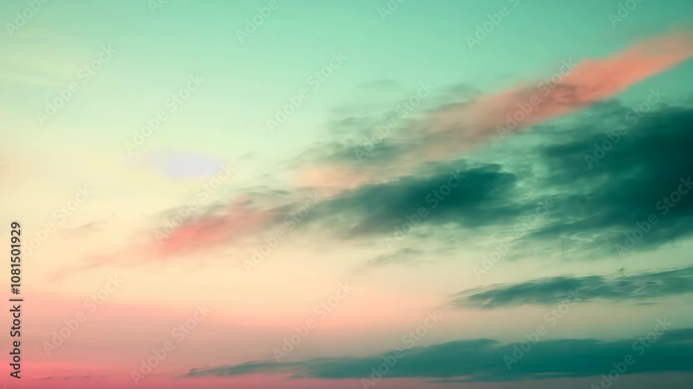 Abstract soft cloud texture in pastel colors. Serene sky background for peaceful and dreamy design concepts with gradient color flow and copy space.