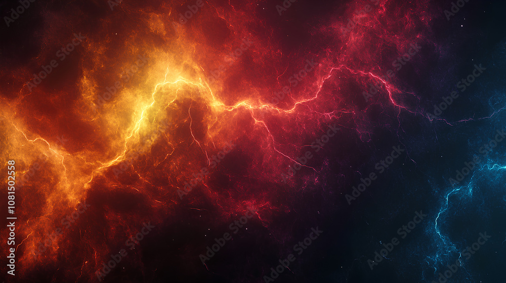 Fototapeta premium electric thunder lightning bolts against dark background dynamic natural energy concept