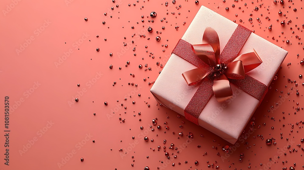 Gift box decoration studio product image festive top view celebration Gift box decoration studio product image festive top view celebration