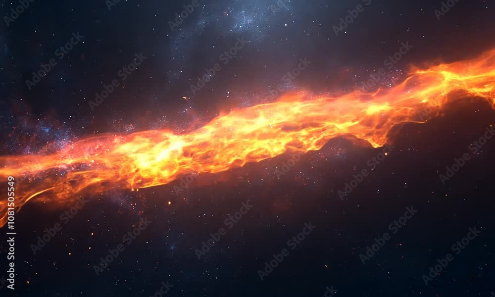 A vibrant cosmic scene showcasing a fiery nebula amidst the vastness of space. A vibrant cosmic scene showcasing a fiery nebula amidst the vastness of space.