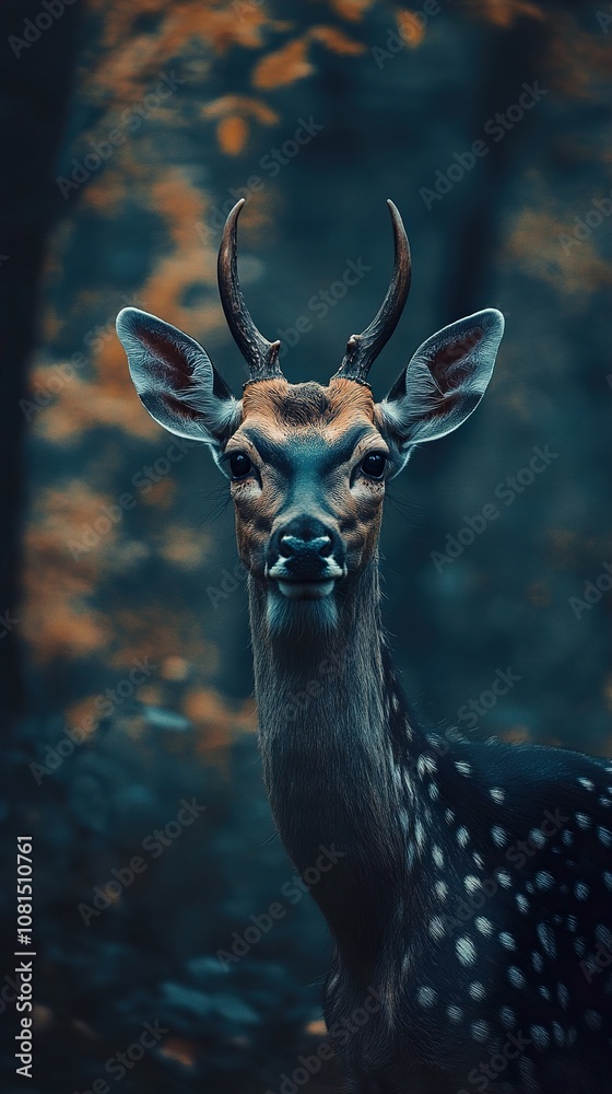 Close Up Portrait of a Spotted Deer in a Forest Close Up Portrait of a Spotted Deer in a Forest