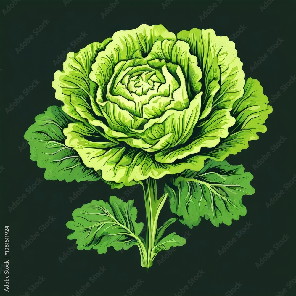 the AI Image Generator, Fresh green cabbage showing its beautiful layers the AI Image Generator, Fresh green cabbage showing its beautiful layers