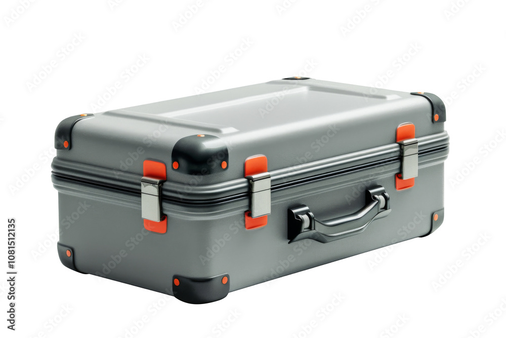Gray luggage isolated on transparent background. Gray luggage isolated on transparent background.