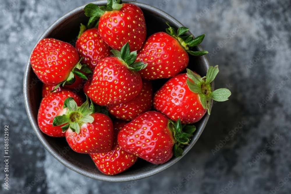 A bowl full of ripe, red strawberries. A bowl full of ripe, red strawberries.