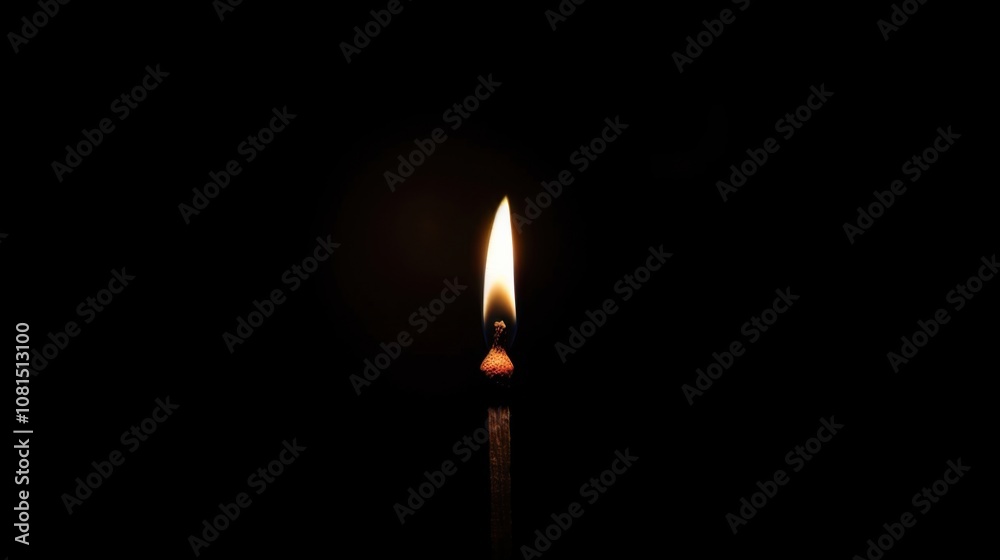 A single lit match on a solid black background representing the spark of diversity, Emphasizing the igniting power of diverse ideas and perspectives, minimalistic style A single lit match on a solid black background representing the spark of diversity, Emphasizing the igniting power of diverse ideas and perspectives, minimalistic style