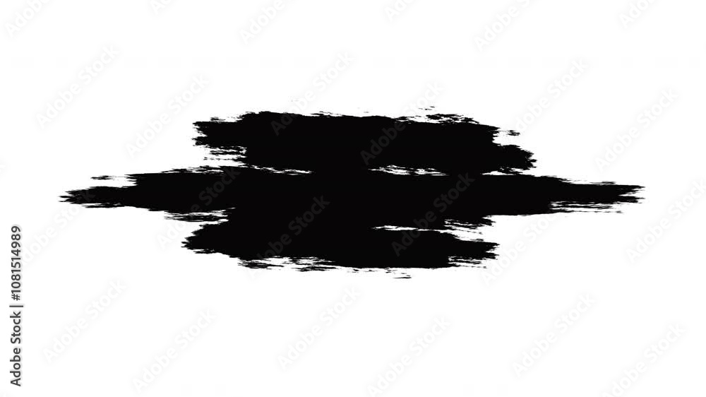 Ink black brush paint stroke stock animation on white background suitable for titles or other your text with alpha channel only 4k.