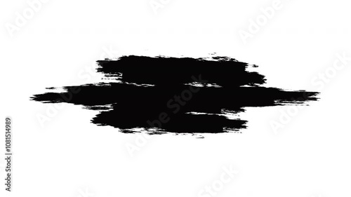 Ink black brush paint stroke stock animation on white background suitable for titles or other your text with alpha channel only 4k.