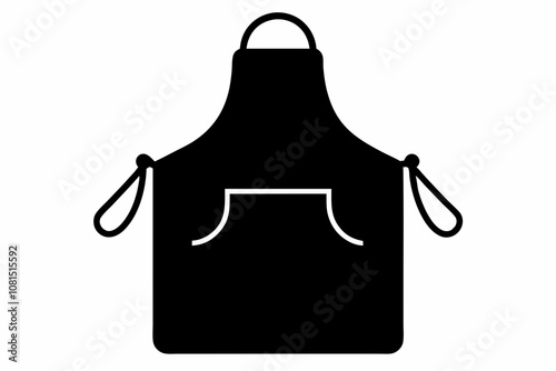 Apron vector, Silhouette of kitchen apron vector illustration, Apron icon vector