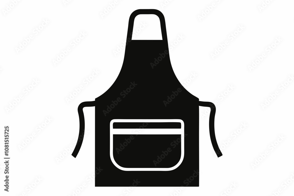 Apron vector, Silhouette of kitchen apron vector illustration, Apron icon vector