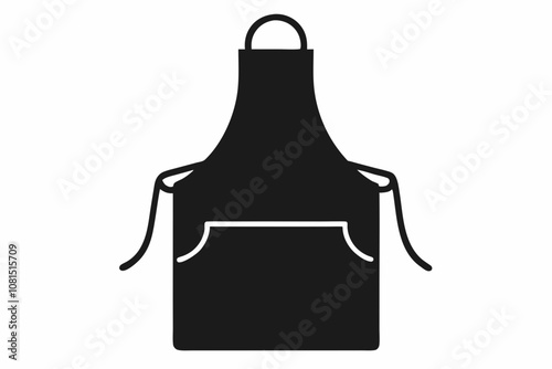 Apron vector, Silhouette of kitchen apron vector illustration, Apron icon vector