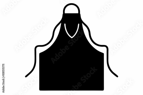 Apron vector, Silhouette of kitchen apron vector illustration, Apron icon vector