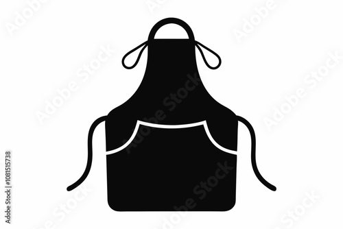 Apron vector, Silhouette of kitchen apron vector illustration, Apron icon vector