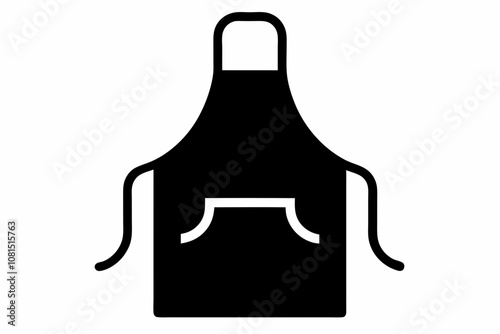 Apron vector, Silhouette of kitchen apron vector illustration, Apron icon vector