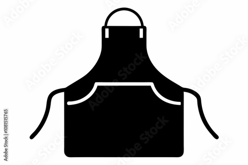 Apron vector, Silhouette of kitchen apron vector illustration, Apron icon vector