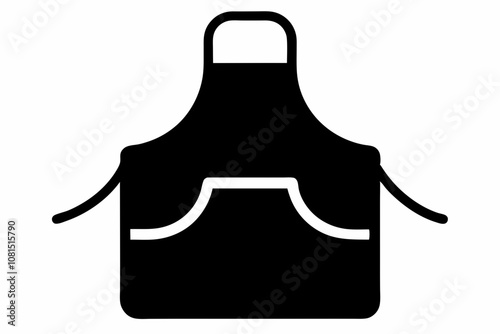 Apron vector, Silhouette of kitchen apron vector illustration, Apron icon vector