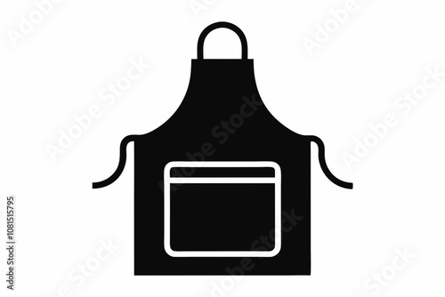 Apron vector, Silhouette of kitchen apron vector illustration, Apron icon vector