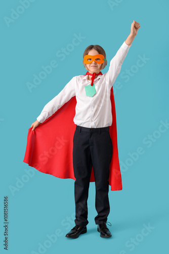 Happy schoolboy dressed as ...