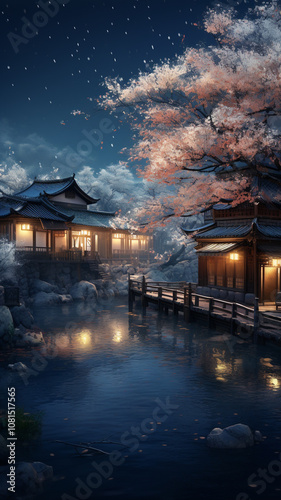 night view of the river