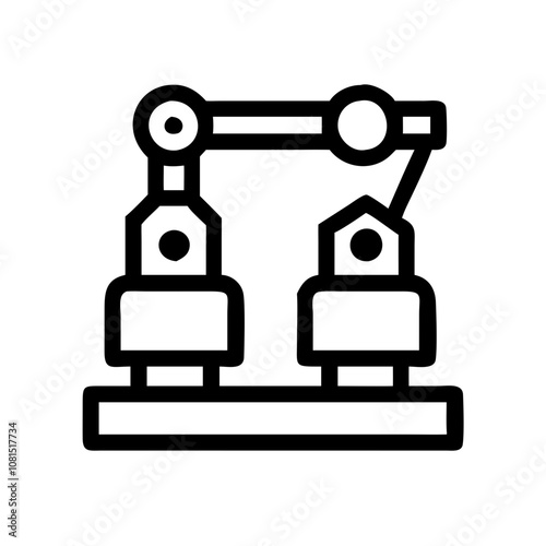 Produce products using robotic arms in production Pictogram