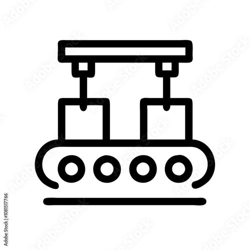 Produce products using robotic arms in production Pictogram