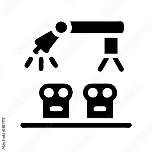 Produce products using robotic arms in production Pictogram