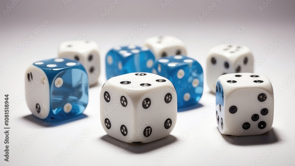 Dice game with white background Dice game with white background