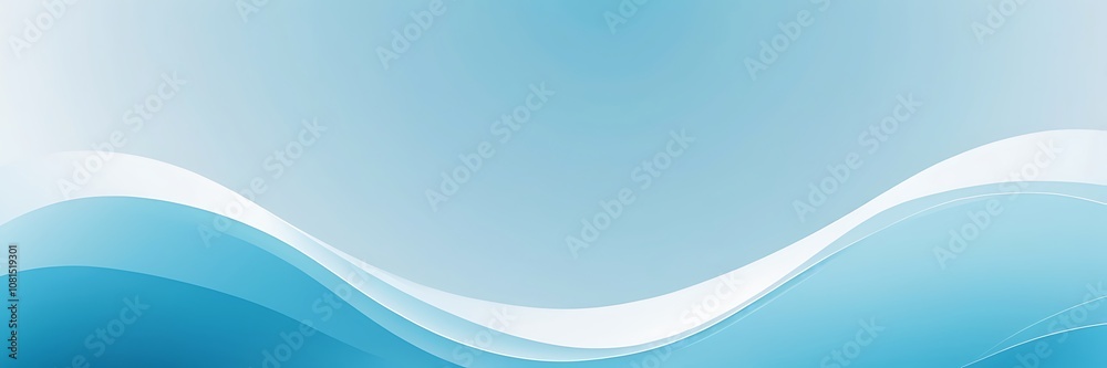 Obraz premium Serene Blue Wave Gradient - Minimalist Abstract Design