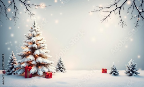 Lovely winter backdrop suitable for a christmas card with copy space image place for adding text or design christmas backdrop professional studio photography Photorealistic style 