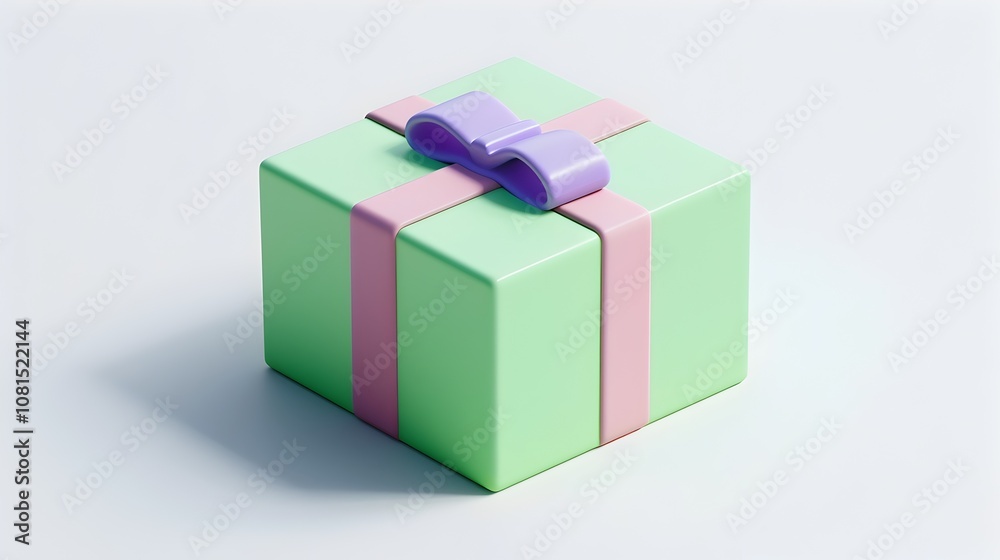 Minimalist 3D Gift Box Icon with Smooth Gradient Colorful Design on White Background Minimalist 3D Gift Box Icon with Smooth Gradient Colorful Design on White Background