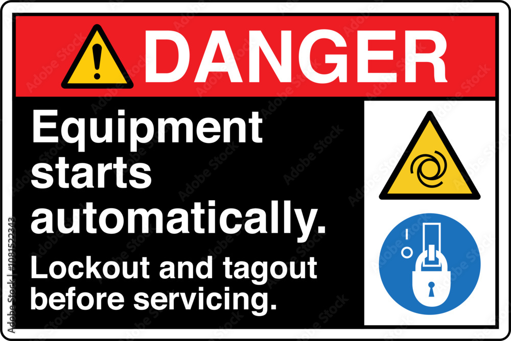 Obraz premium Safety Sign Danger Equipment ...