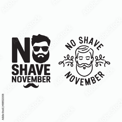 No Shave November, typography icon vector illustration