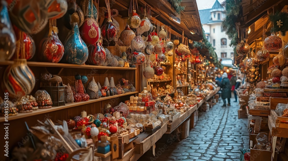 Fototapeta premium Christmas, outdoor shopping