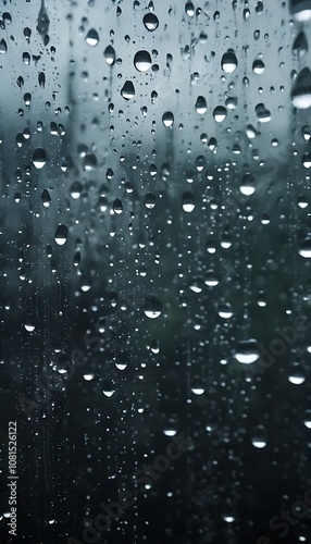 Rain-Soaked Glass with Large Droplets and Streaks for a Moody Realistic Effect