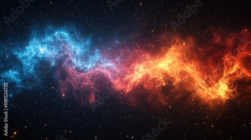 Explore the vivid starry sky and swirling cosmic nebula glowing with mystical colors