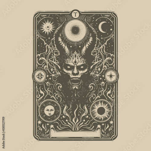 dark mystical devil tarot card