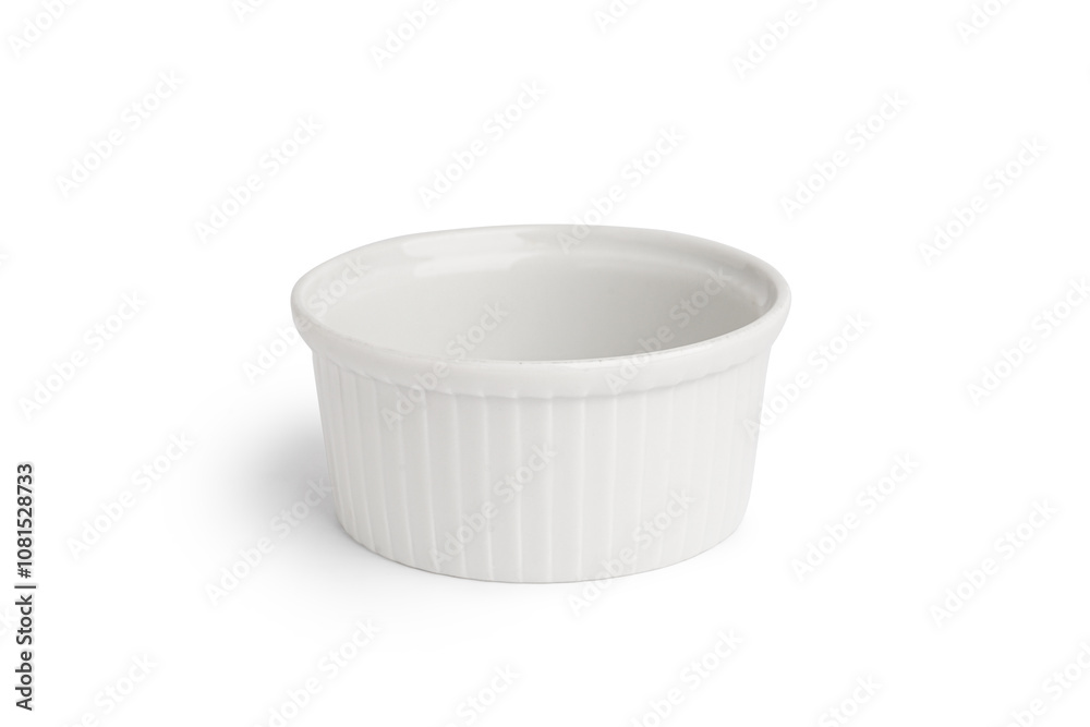 Empty ceramic ramekin isolated on white background Empty ceramic ramekin isolated on white background