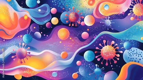 Abstract Virus Pattern Background