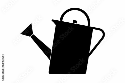 Garden watering can silhouette vector, watering can icon