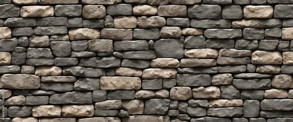 Fototapeta premium Stone Wall Texture with Irregular Shapes and Visible Mortar for an Ancient Rustic Background